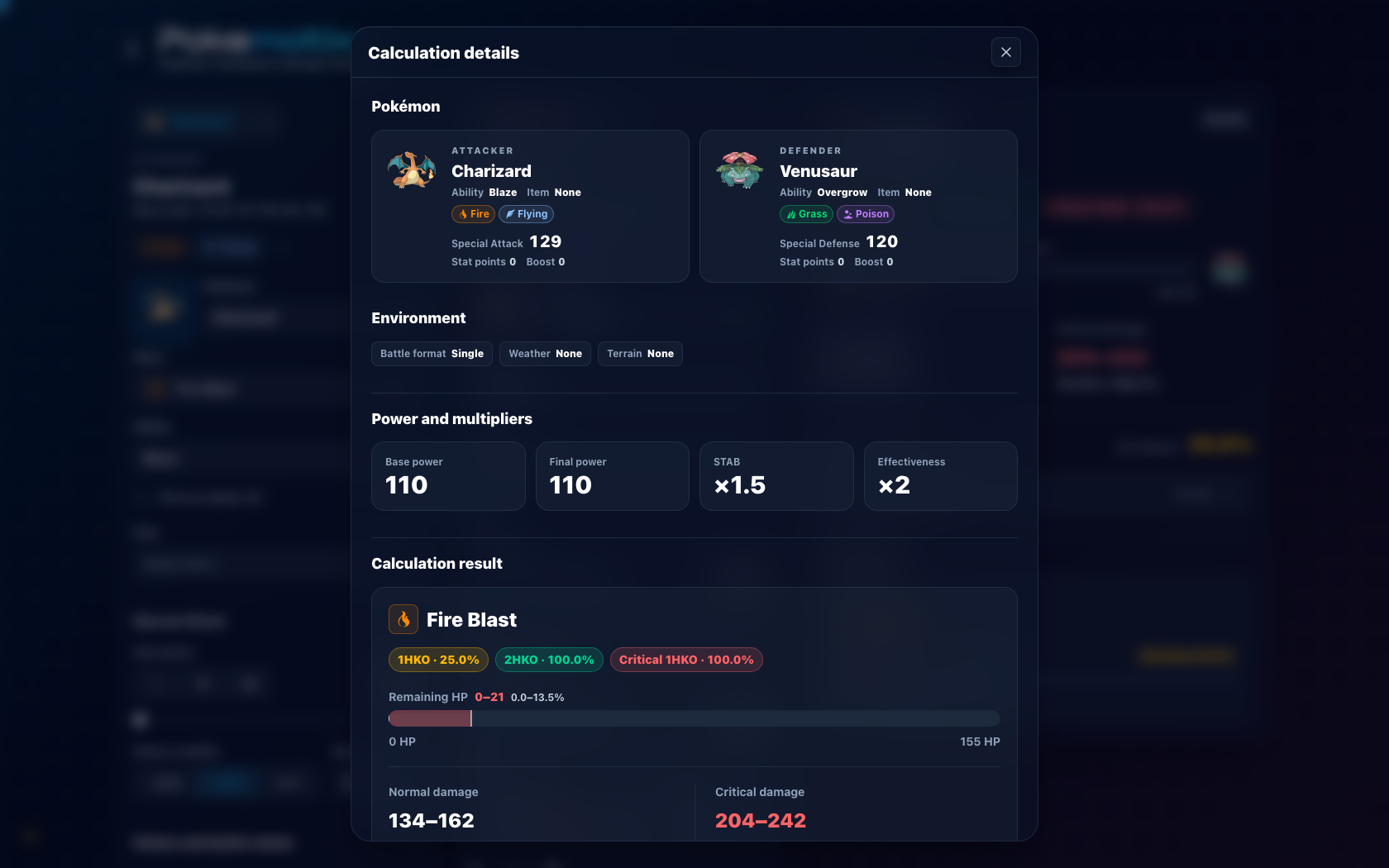 Calculation details